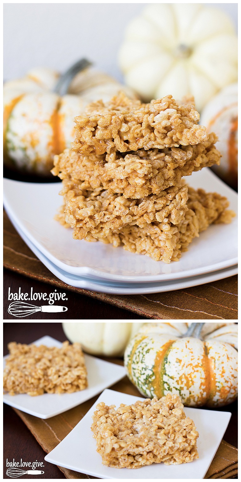 Brown Butter Pumpkin Krispies Treats OMG Cheese