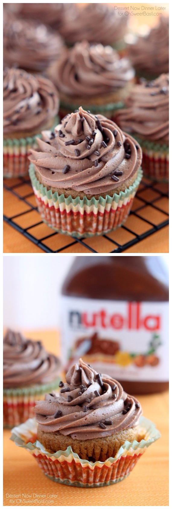 Pumpkin Cupcakes with Nutella Frosting OMG Cheese